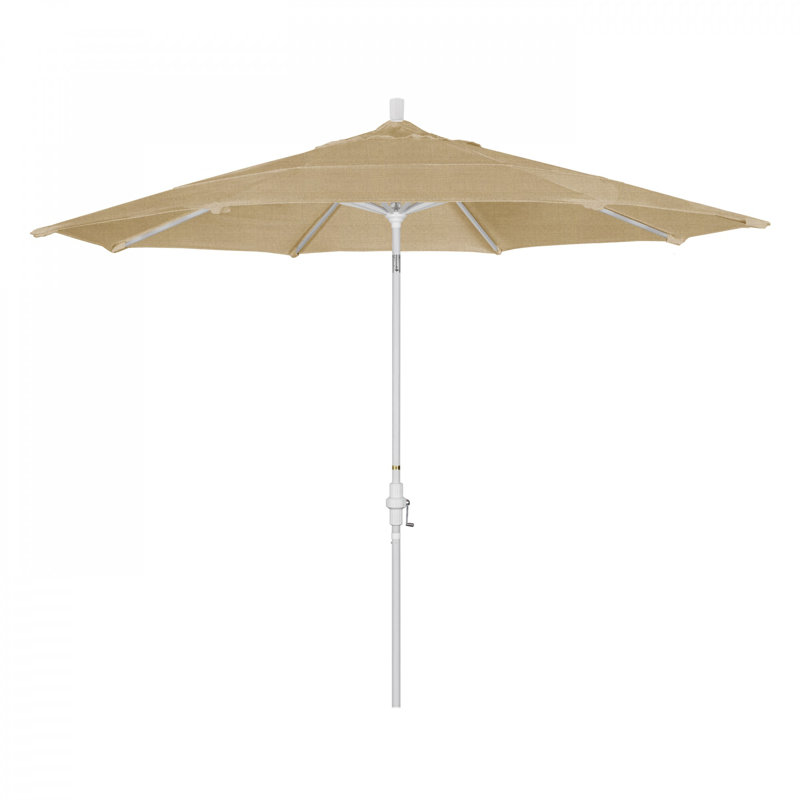 Parasol de marché Broadmeade octogonal Sunbrella, Toile Sunbrella® noir, Blanc mat