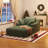 67'' Upholstered Chaise Lounge, Corduroy Sofa Bed With Deep Seat , Pillows And Armrests, No Assembly Required-1882383075