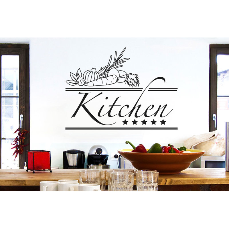 Food & Beverage Non-Wall Damaging Wall Decal, Medium, Black