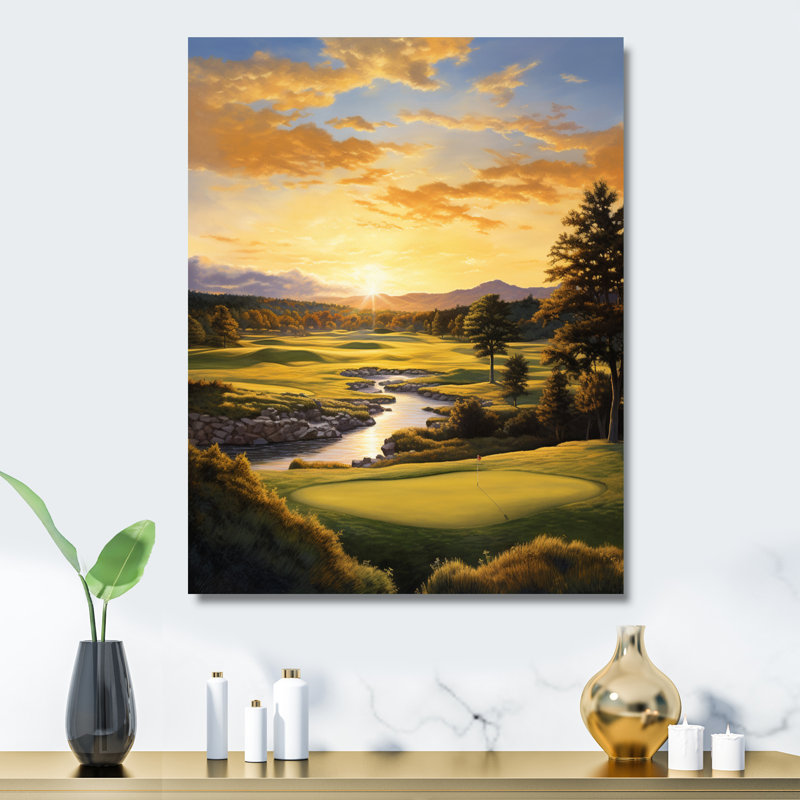 Golf Golden Hour Golf - décoration murale golf en métal, H 20 po x l 12 po