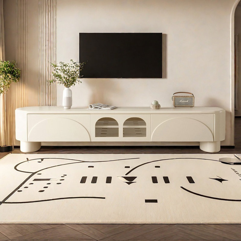 Meuble télé simple de style crème moderne