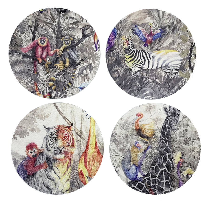 Sous-verres ronds en cuir Arcadia