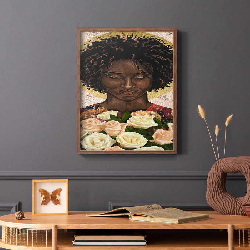Meditation I Framed Print - Solid Wood, 10" H x 8" W, Brown