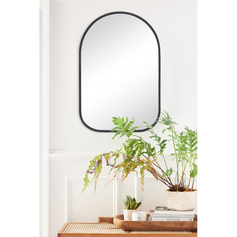Miroir de salle de bain, 30 po x 20 po, Noir mat