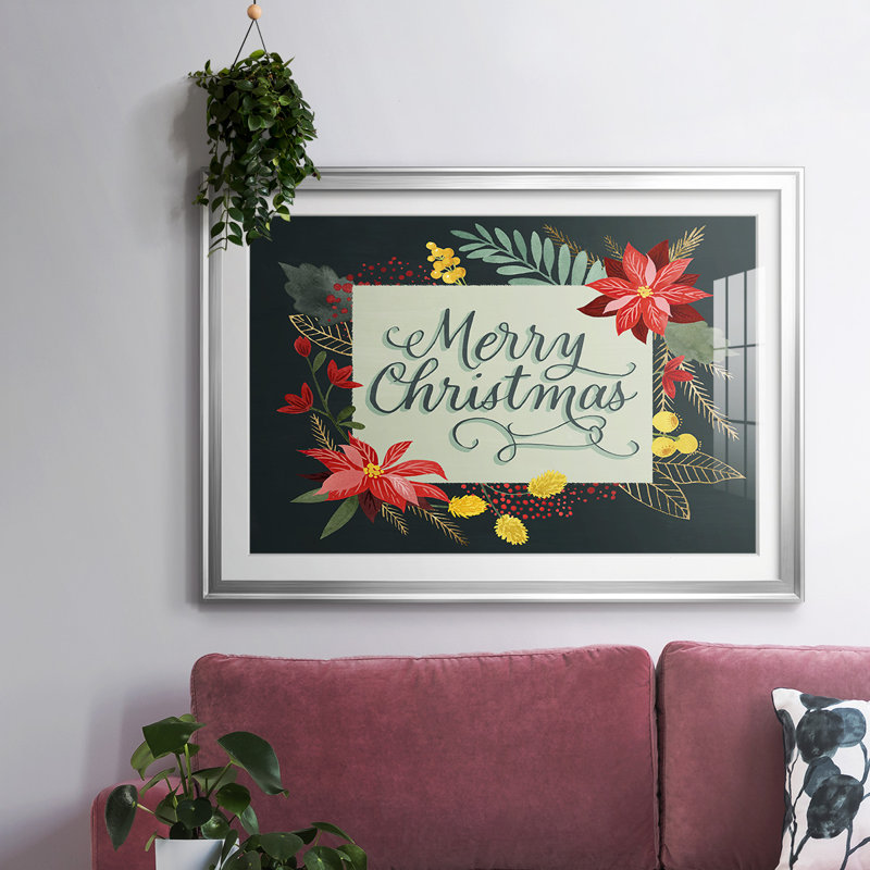 Bright Christmas Night I, reproduction encadrée sur papier, Argent, H 19 po x l 27 po x P 1,5 po