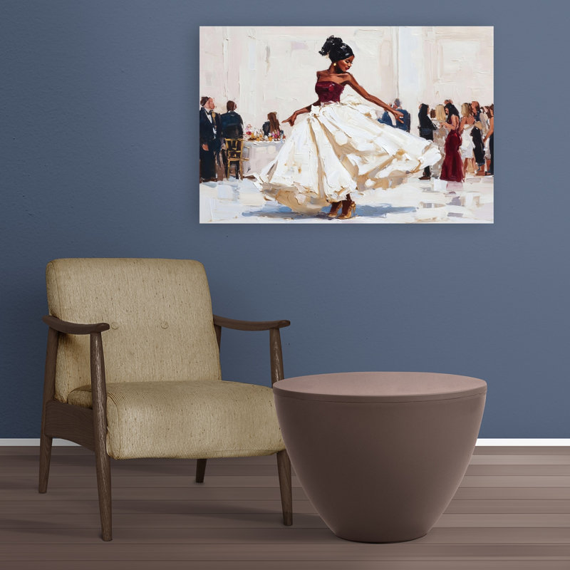 «Woman Dancing Contemporary Elegant Energetic», reproduction d'art murale, 24" H x 36" W