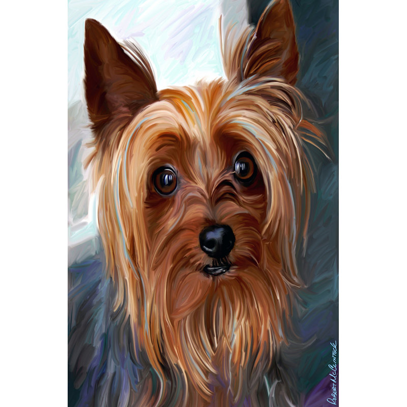 Yorkie Style - Wrapped Canvas Painting, 46cm H x 30cm W x 3.8cm D