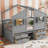 Full Size House Loft Bed With Roof, Windows,4 Storage Drawers,Pine Wooden Bed With Safety Guardrails,Ladder-1454844744