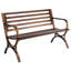 Banc de patio extérieur de 50 po à lattes en métal à structure solide et stable avec finition bronze antique