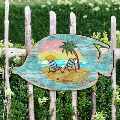 Décoration murale poisson tropical rustique