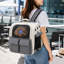 Sac à dos de transport pour animaux de compagnie à grande capacité avec fenêtre avant en filet et deux poches de rangement pour chats et petits chiens-1151228683