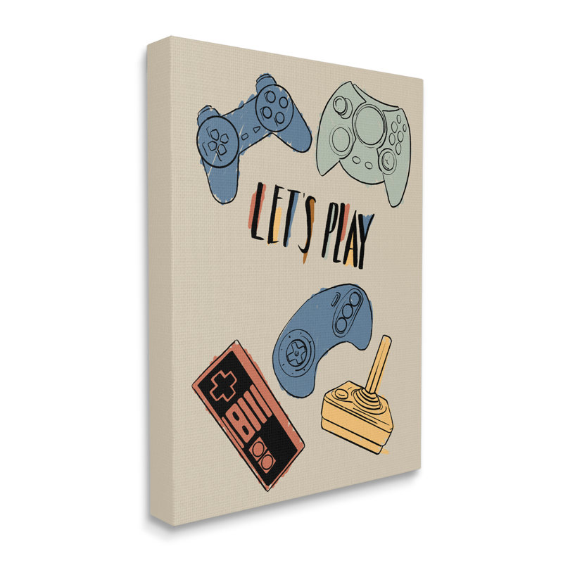 «Let's Play Expression Vintage» par Milli Villa - impression, H 40 po x l 30 po, Toile tendue
