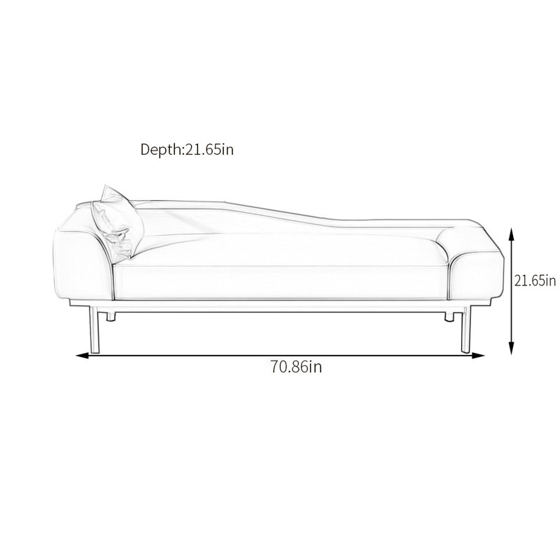 Leather Match Upholstered Bench, 21.65" H x 70.86" W x 21.65" D, Gray