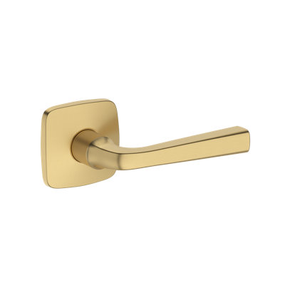 Kinsella Half Dummy Lever with Soft Square Rose in Satin Nickel