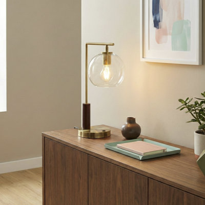 Bollay GLASS TABLE LAMP WITH GLOBE SHADE