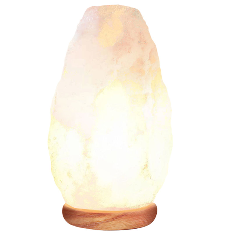 Lampe à sel Himalayan Glow Crystal avec base en bois de neem, 5 à 7 lb