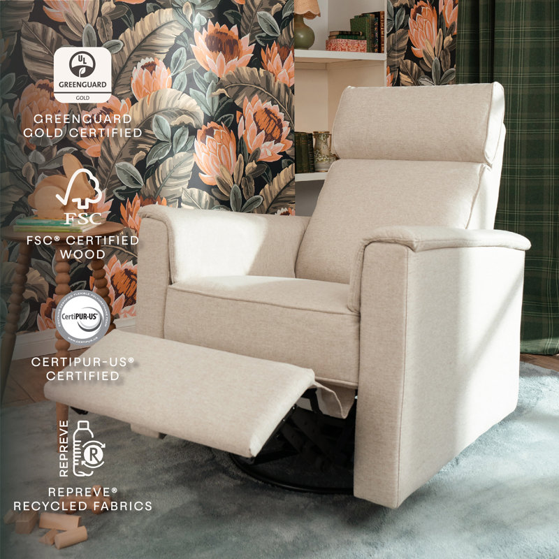 Willa Plus Power Glider Recliner w/ Power Headrest, Performance Beach Eco-Weave