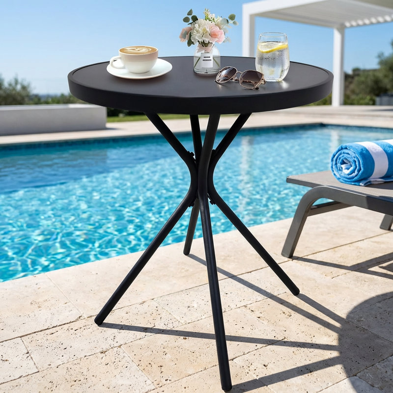 Modern Tempered Glass Side Table with Iron Frame