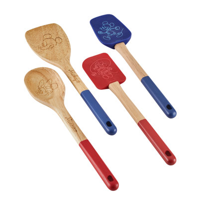 Disney Home Bon Voyage Kitchen Tool Set, 4 Pieces, Red And Blue