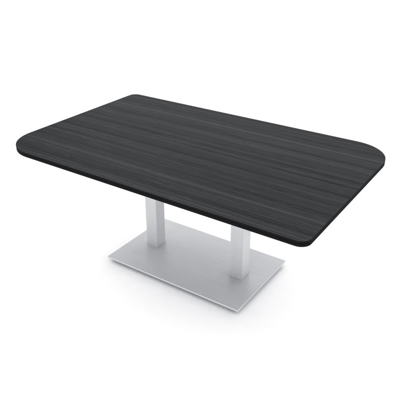 Table de conférence Ogren Duo, L 72 po x l 48 po, Nuit asiatique, Argent argent