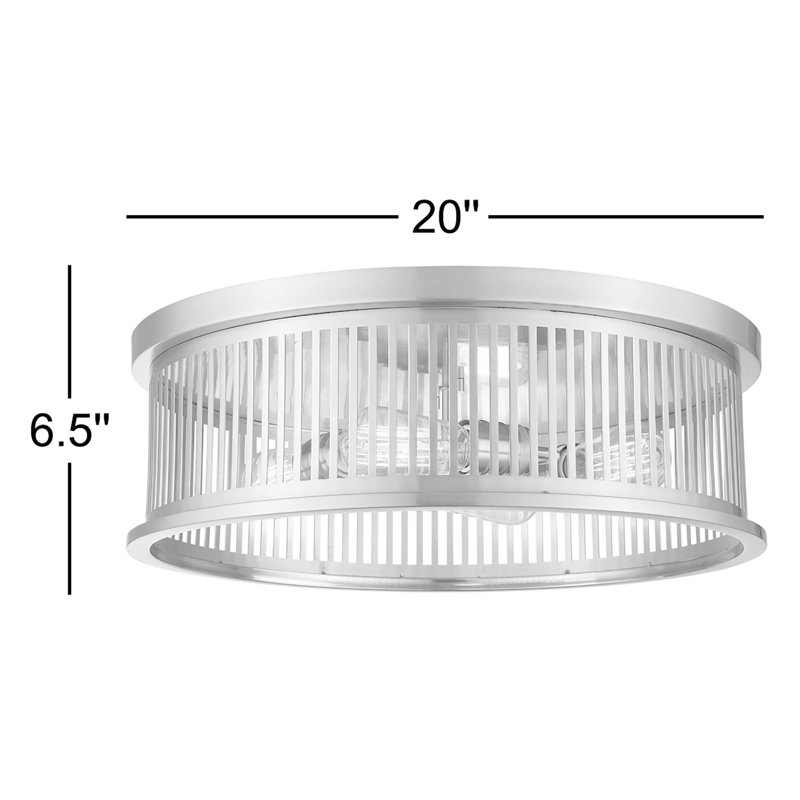 Beddingfield Steel Flush Mount, Polished Nickel