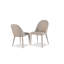 Chaise de salle à manger 2 pièces en similicuir brun