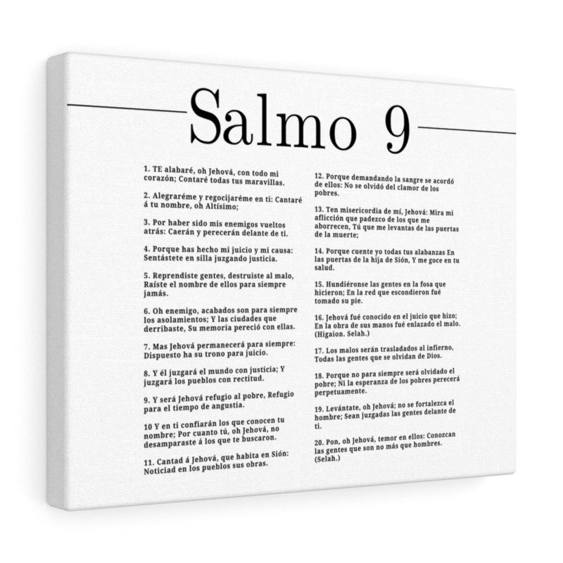 " Salmo 9 Impresin De Arte Cristiano En La Pared Lista Para Colgar ", 12" H x 16" W x 1.25" D