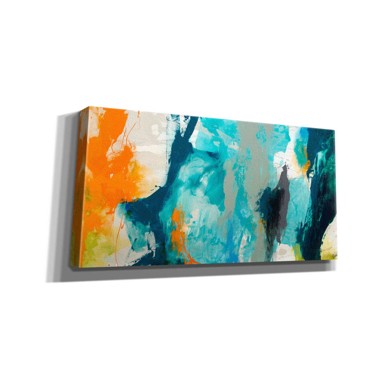 Ivy Bronx «Tidal Abstract II» par Sisa Jasper, art mural sur toile, H 12 po x l 24 po x P 0,75 po