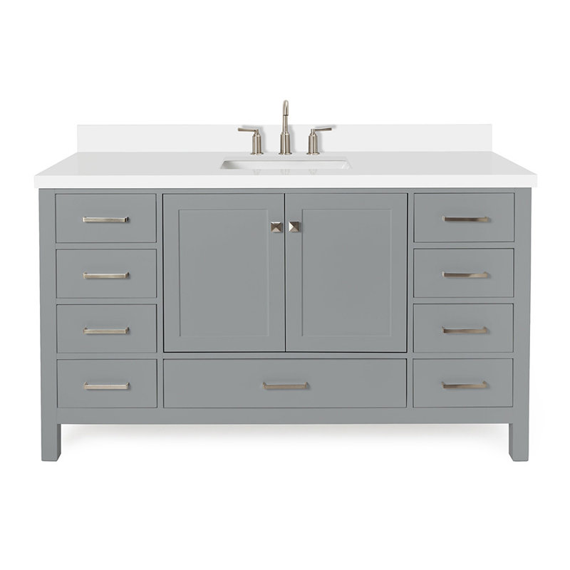 Cambridge 61'' W Single Vanity, Gray, Rectangular