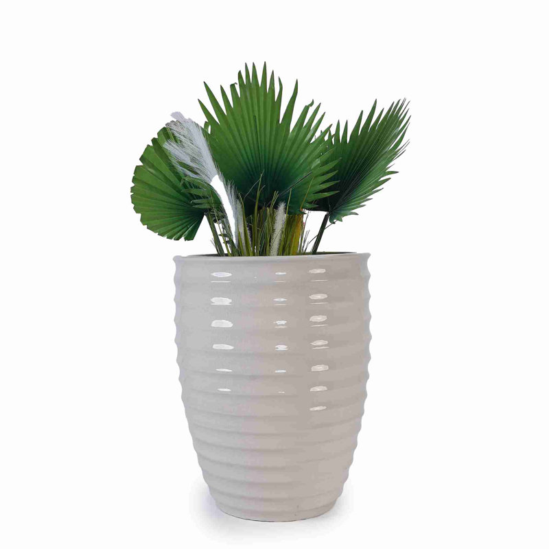 High quality ceramic flowerpot, Milk White