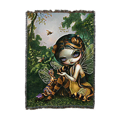Couverture jetée Pure Country Weavers Bumble Bee Dragonling par Jasmine Becket-Griffith - Cadeau FantasyTapestry tissé en coton - Fabriqué aux États-Unis (60 x 80)