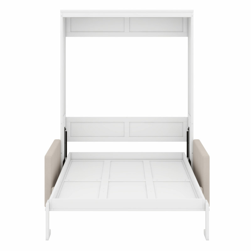 Lit escamotable élégant avec canapé, Blanc