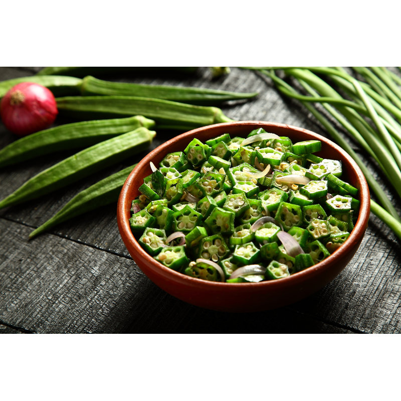 Organic Okra - Wrapped Canvas Print, 30cm H x 46cm W x 3.8 cm D