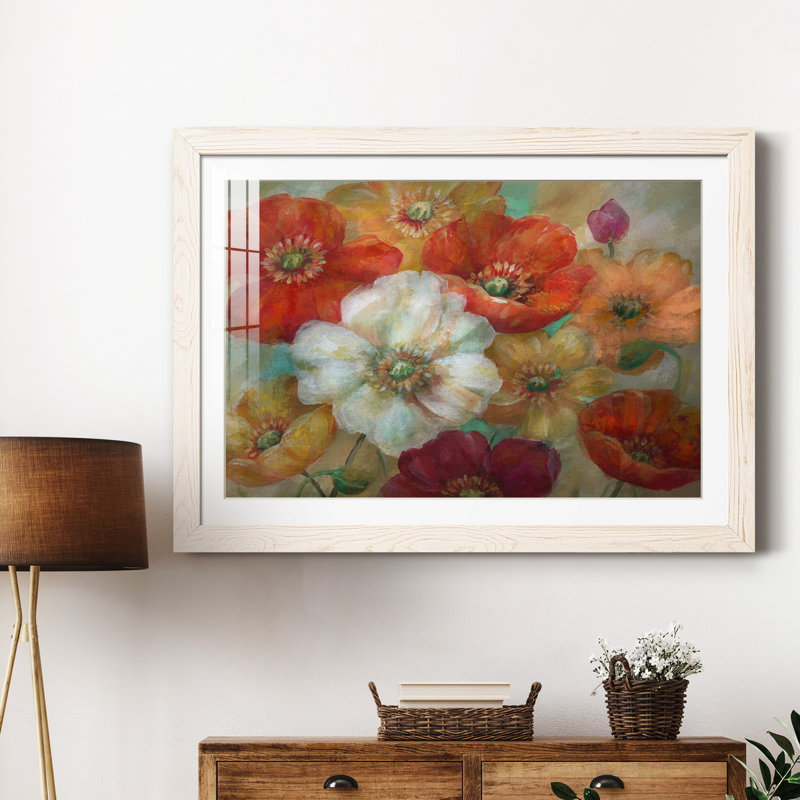 Poppycentric - Peinture encadrée, H 24 po x l 18 po x P 1,5 po, Cadre blanc