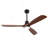 Hot Sales 60 Inch Modern Black Ceiling Fan With Light 3 Solid Wood Blades Remote Control Reversible DC Motor With Dimmable LED-425115504-425115507-425115516