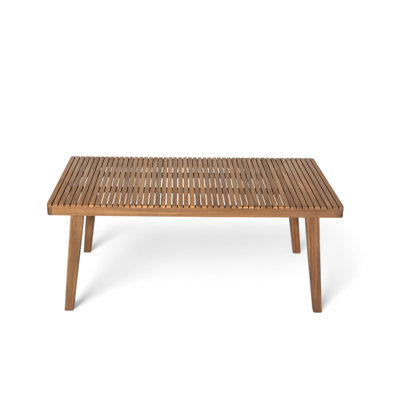 69" Wood Patio Dining Table, Slatted Design For Water , 300 Lbs Capacity, Brown Tone, Ideal Family Outdoor Events Table With Top, Gatherings, Simple Maintenance