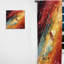 Abstract Wabes In Retro Red And Orange - Abstract Velvet Curtain - 1 Panel-112761095