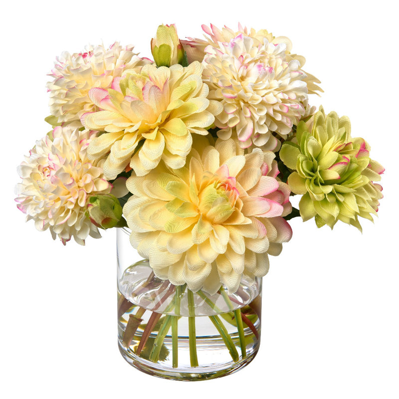 Dahlia Bouquet in Glass Vase