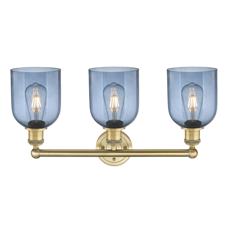 Allysson 3 - Light Dimmable Vanity Light, Princess Blue, Brushed Brass
