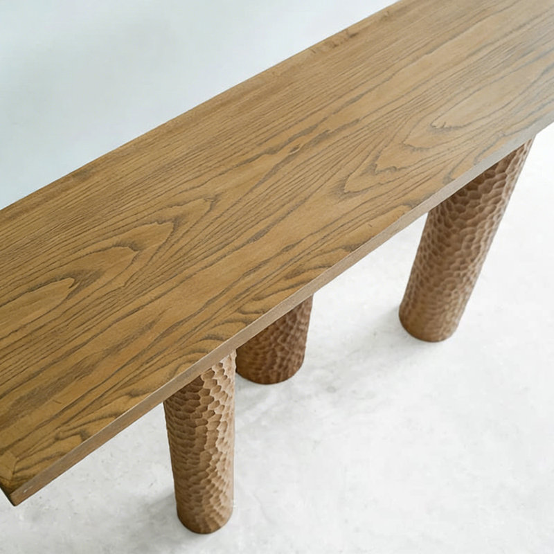 Console simple de style Wabi-sabi, H 29,5 po x l 55,1 po x P 15,7 po