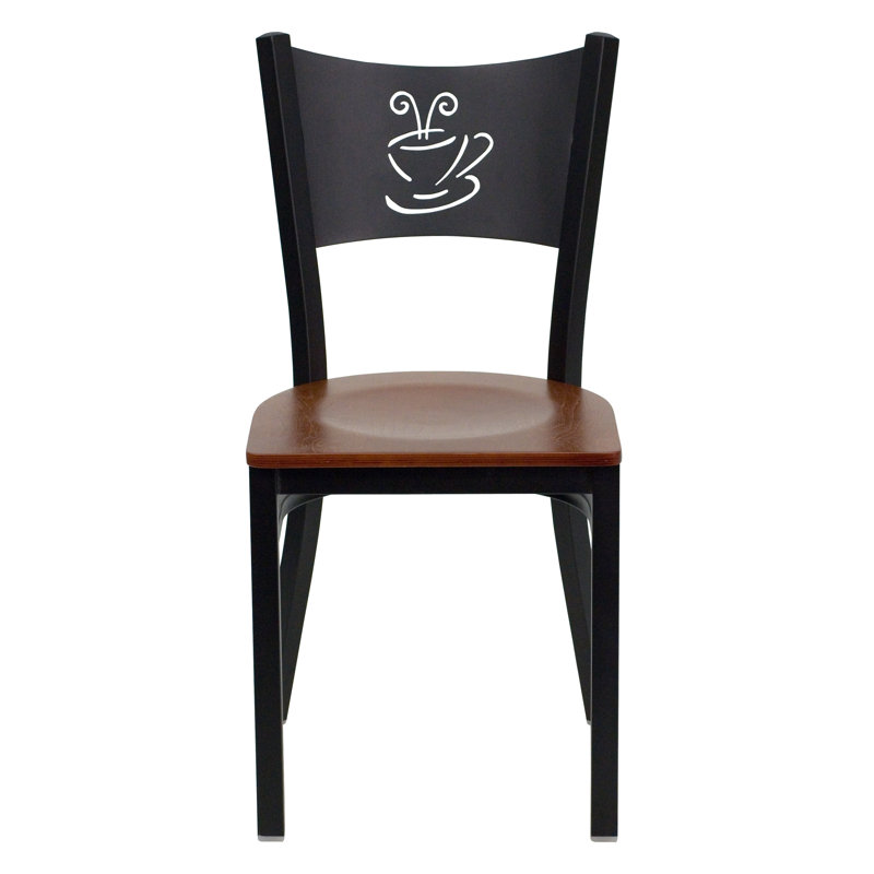 Penaloza Coffee Back Metal Restaurant Chair, Cherry