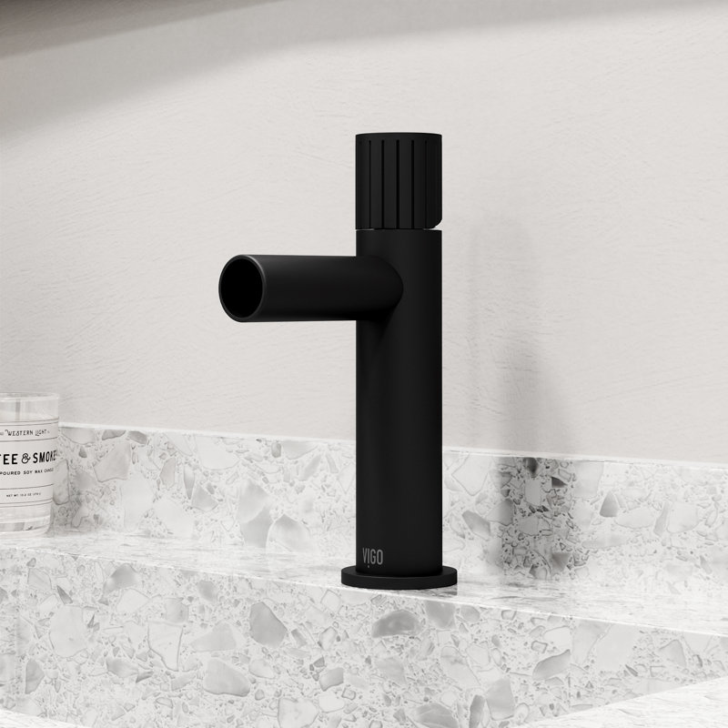 Ashford 8" H Single Handle Single Hole Bathroom Faucet, Matte Black