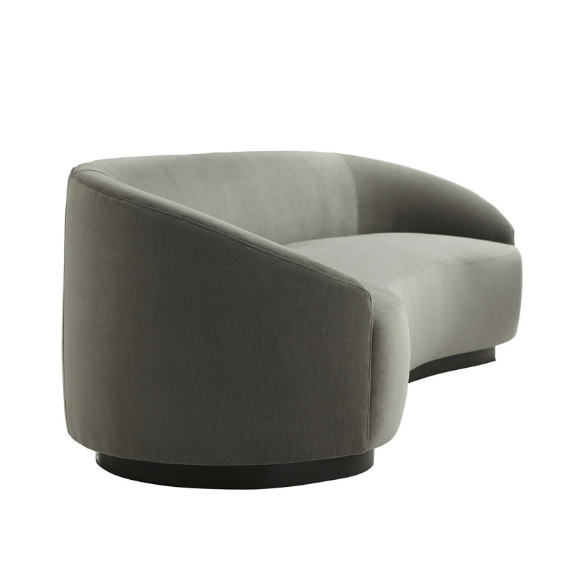 Turner Small Sofa Paprika Velvet, Gray Ash, Sharkskin Velvet, 29.5"H x 108"W x 34"D