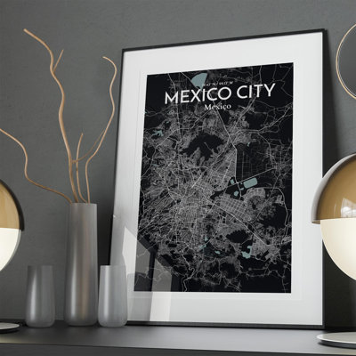 Mexico City Map In Midnight - No Frame Print