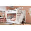 Lit superposé double au-dessus de double avec tablettes et 6 tiroirs de rangement-81537362