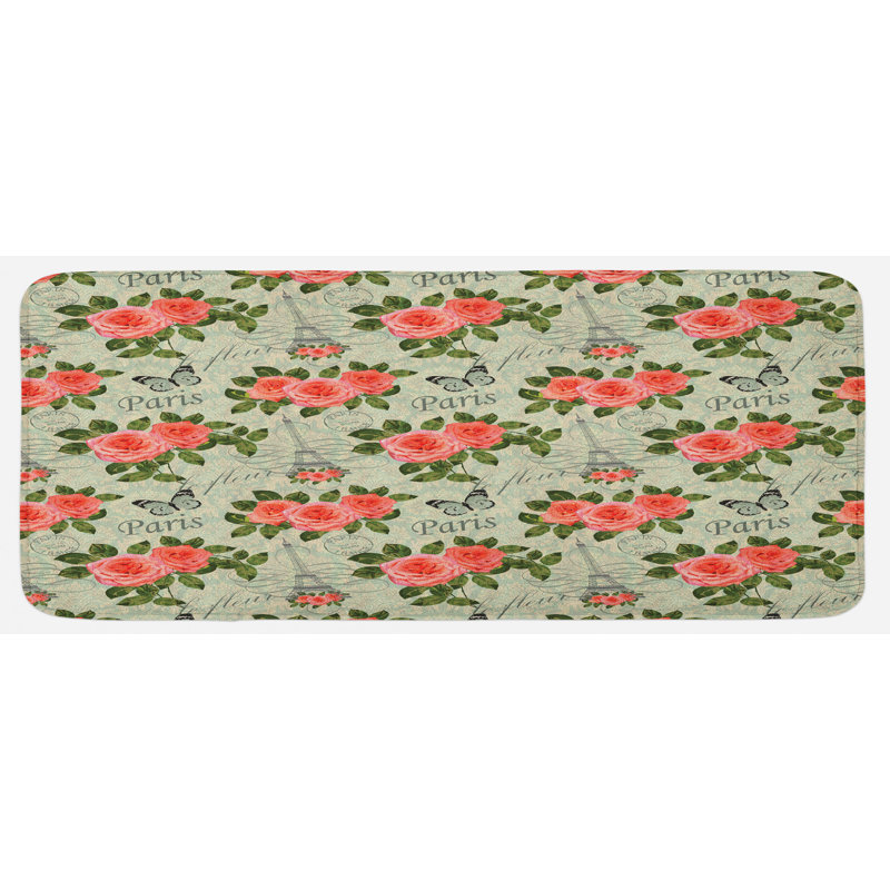 Tapis de cuisine shabby flore
