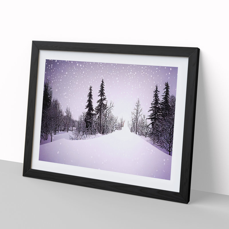 Pine Tree Forest Winter Vol.6 - Single Picture Frame Print, Black Framed, 34cm H x 46cm W x 2cm D