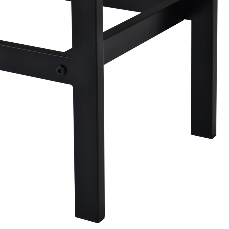 Ensemble de table de salle à manger moderne et compact avec tabourets, acier gris et design en MDF, idéal pour les petits espaces de cuisine