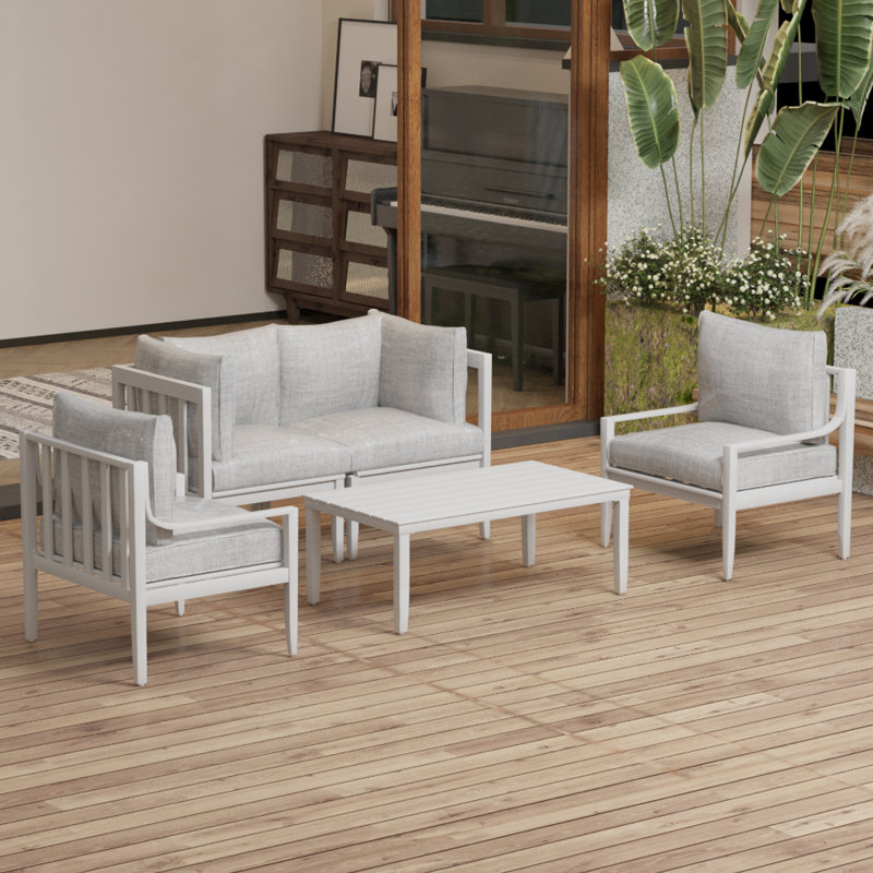Chaise de coin en aluminium pour l'extérieur, Gris