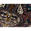 Wool Oriental Area Rug in Rosewood/Beige